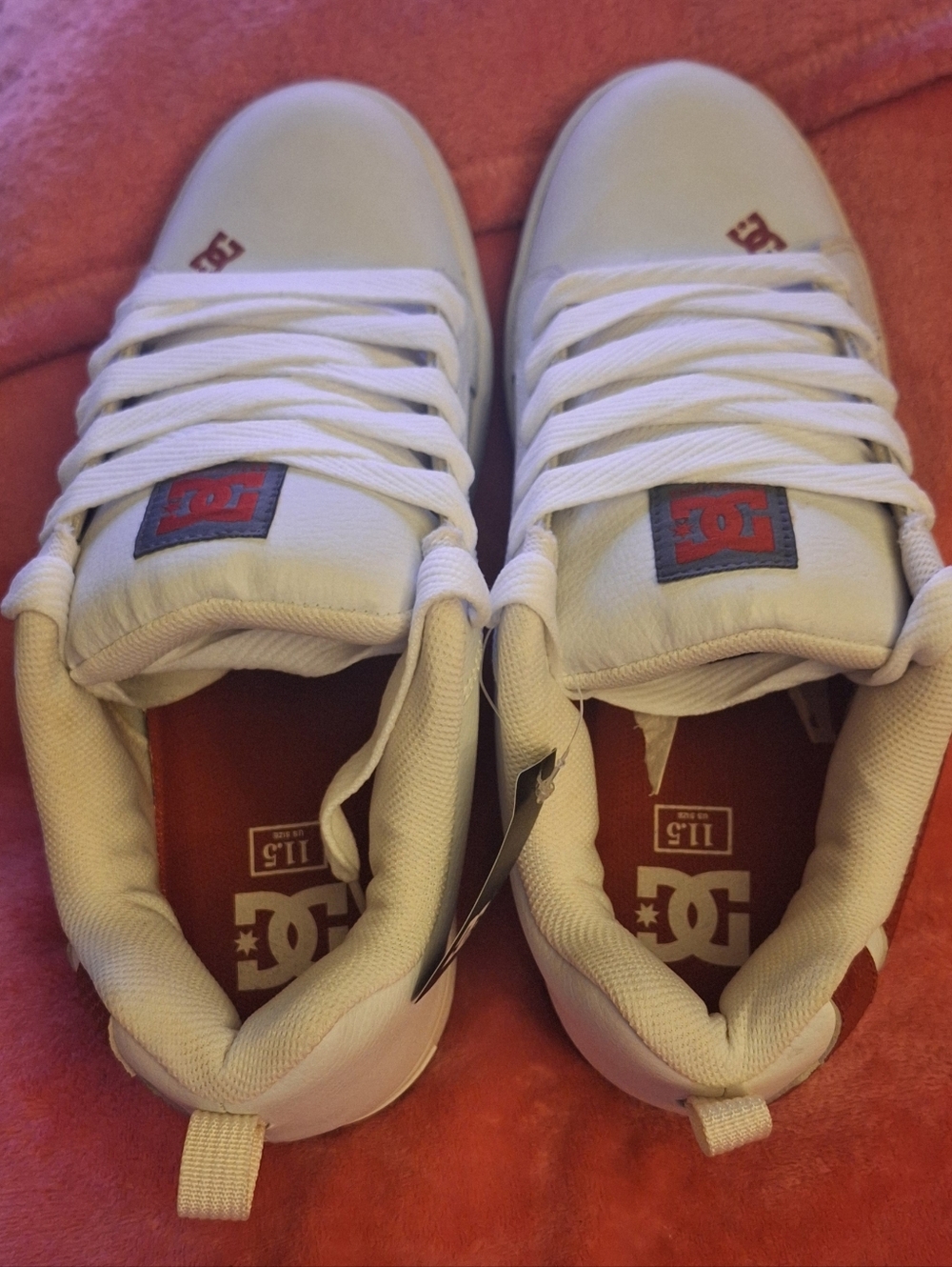 Mens *Brand New w/tags* Red & White DC Skater Shoes Size 11.5 - Picture 6 of 12